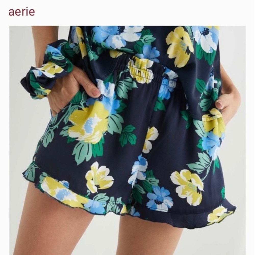 Aerie Satiny Ruffle Boxer with Pockets